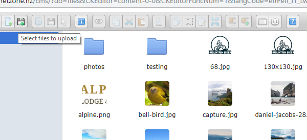Upload a new file to File Manager