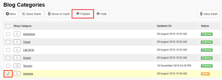 How to Publish a Category within the Blog Module within the Netzone CMS