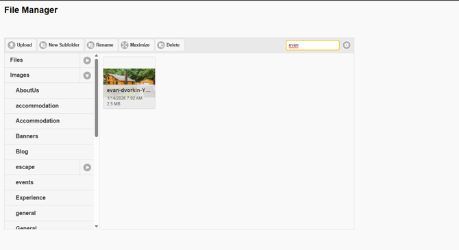 Using the filter option with a folder