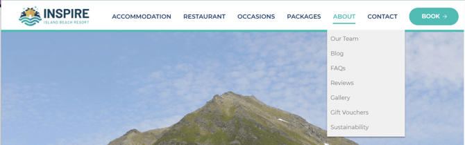 Example of a topline navigation at the top of a page