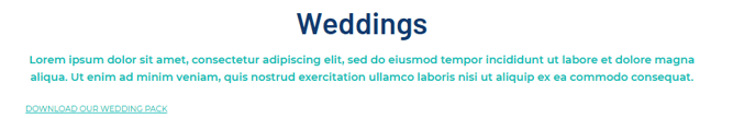 Hyperlinked text on the front end