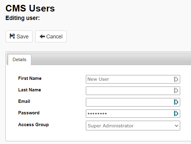Netzone Menu How to create a new NetZone CMS user & set User Permissions