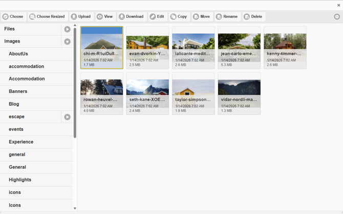 The File Manager module within the CMS