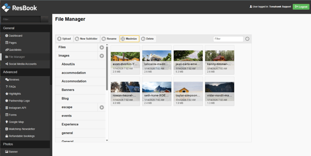 The maximised view within File Manager