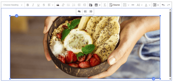 Select the image until a blur border appears to uniformly resize the image