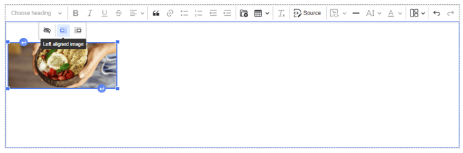 Left aligning an image in a General Page