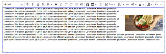 An example of a right aligned image with text