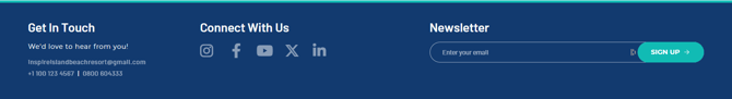 Front end displaying changes to the new order of the social media accounts